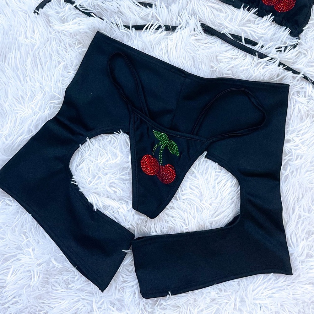 Bubblegum the Brand Chaps, Cut Out Short Bottoms Exotic Dance wear, one piece